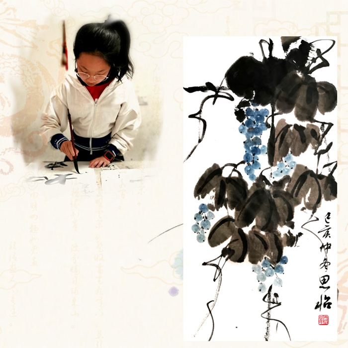 朱思怡  水墨葡萄