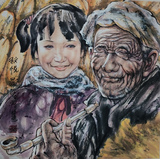 著名画家梁岩人物画作品